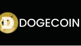dogecoin logo black bg